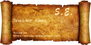 Sneider Emma névjegykártya
